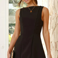 Damen A-linien Kleid mit asymmetrischem Ausschnitt WW