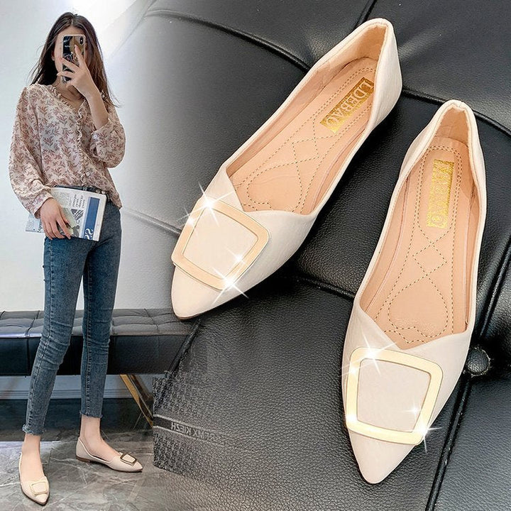 Damen elegante Ballerinas mit modischem Schnallen-Detail W&W Mode