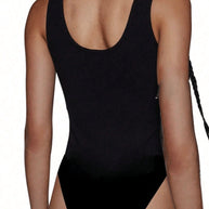 Damen Badeanzug mit stylischem Spinnenmotiv und hohem Beinausschnitt W&W