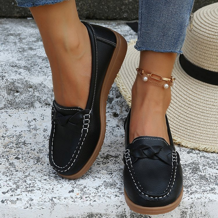 Damen Mokassins mit stilvoller Schleifenapplikation und rutschfester Sohle W&W Mode