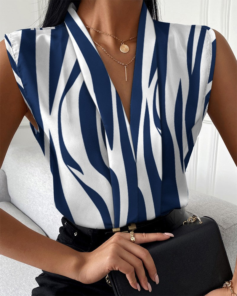 Damen Seidenbluse mit abstraktem Druck WW