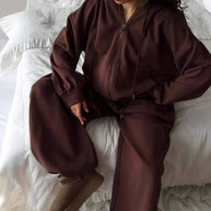 Damen sportlicher Hoodie mit weitem Schnitt und bequemen Jogginghosen WW