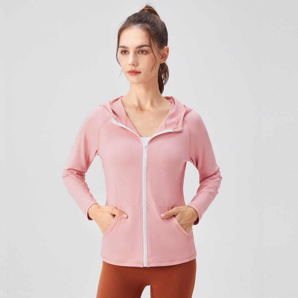 Damen Sportliche Kapuzenjacke mit leichtem Material und praktischen Taschen WW