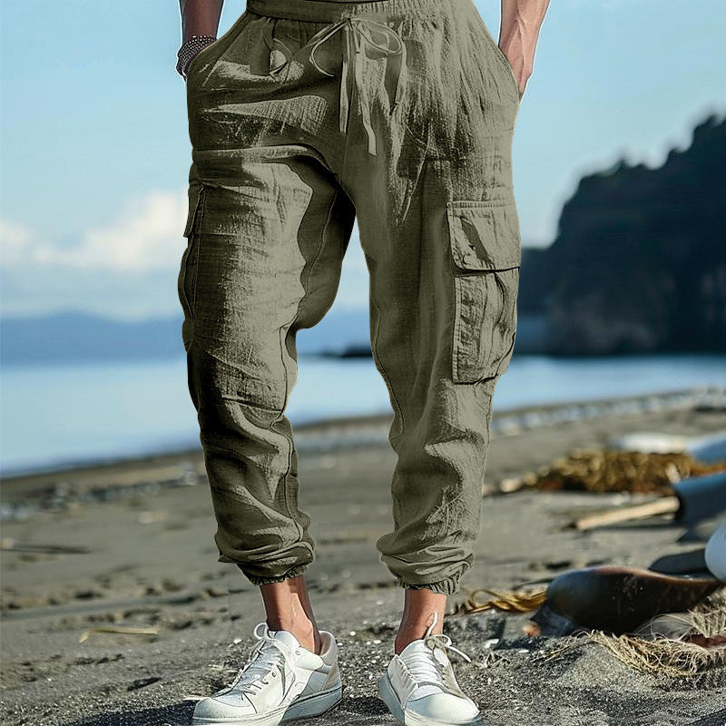 Herren Cargo-Hose mit mehreren praktischen Seitentaschen und elastischem Bund WW