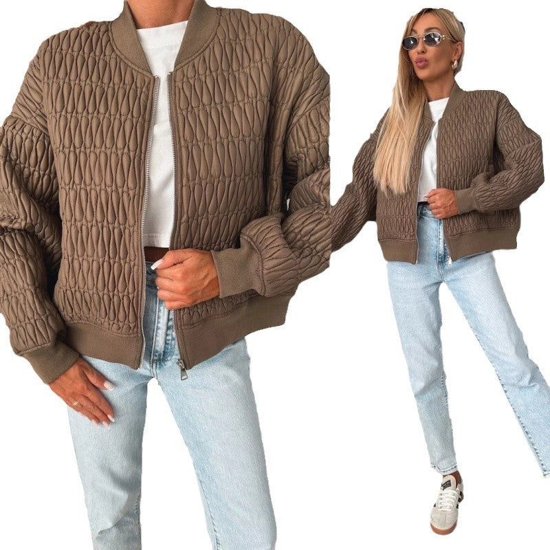 Damen Steppjacke im sportlich eleganten Design mit voluminösen Ärmeln WW