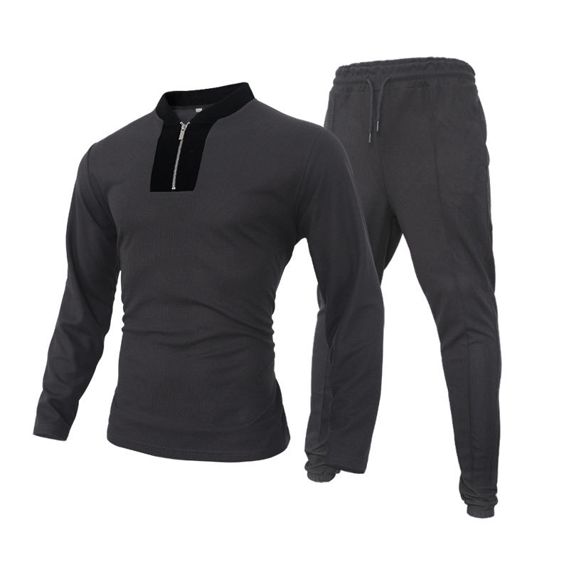 Herren Sportliches Langarm-Thermooberteil mit Reißverschluss und eng anliegendem Schnitt WW