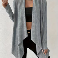 Damen Drapierte Langjacke aus atmungsaktivem Material mit modernem Schnitt WW