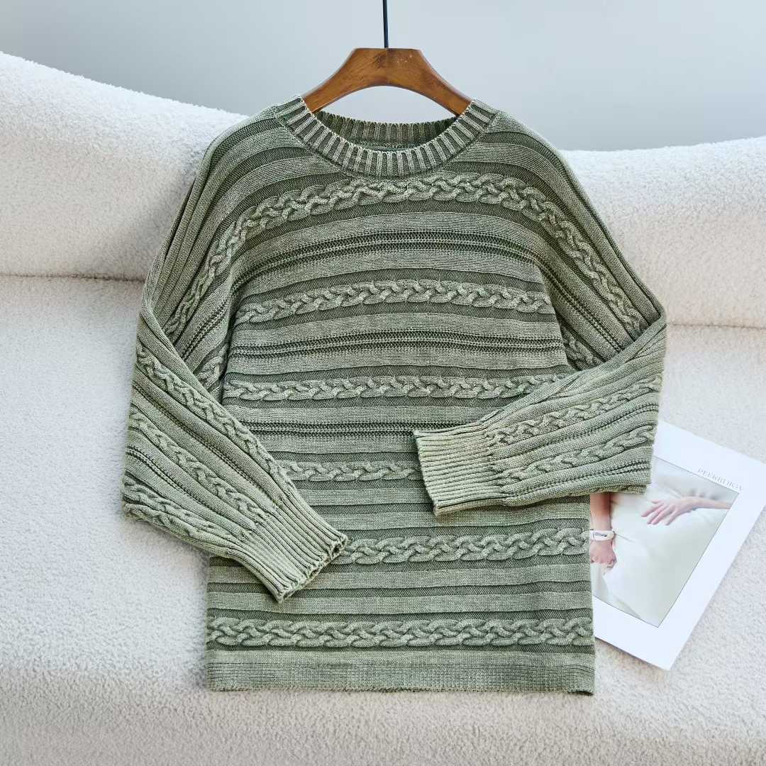 Damen Strickpullover mit strukturiertem Zopfmuster und lässigem Schnitt WW