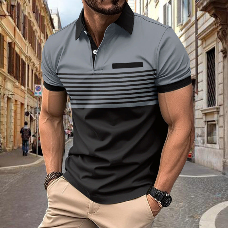 Herren Poloshirt mit dynamischem Streifen-Design WW