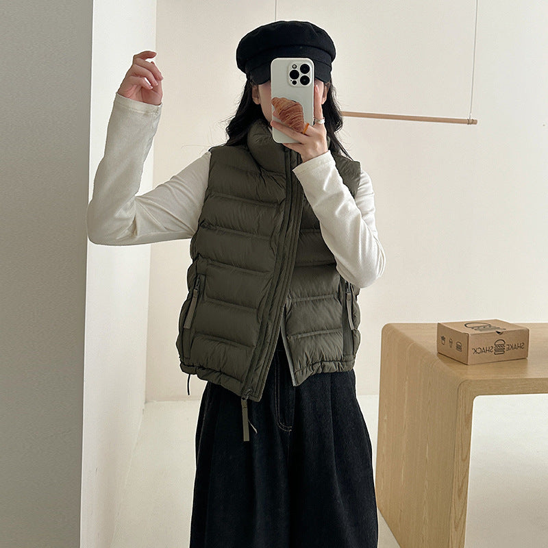 Damen Sportliche Steppweste mit hohem Kragen WW