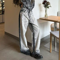 Damen Baggy-Jeans mit einzigartigem zweifarbigen Design WW