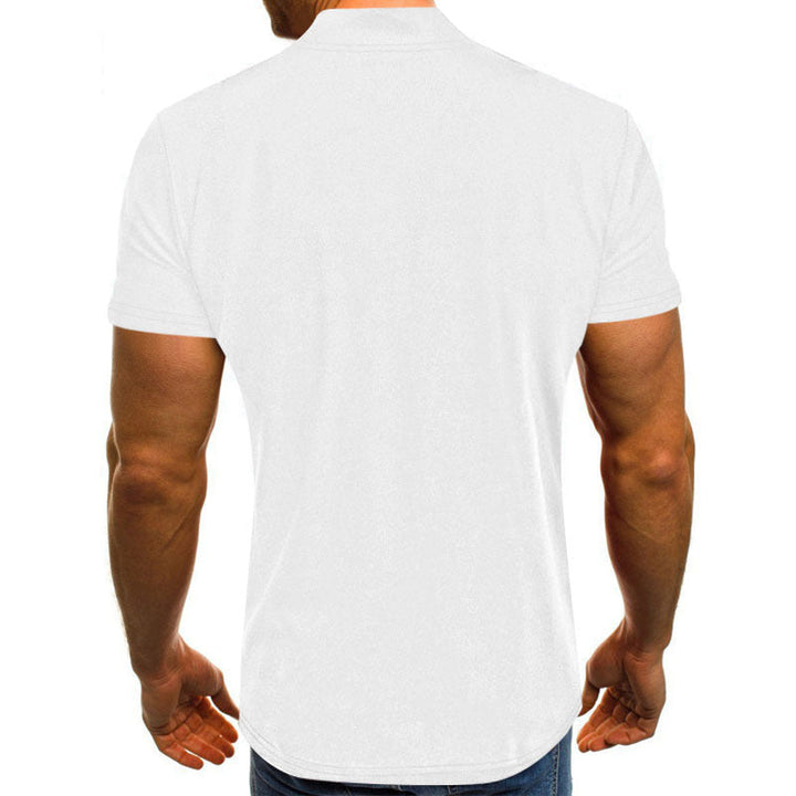 Herren Kurzarm Shirt mit modischem Reißverschluss W&W Mode