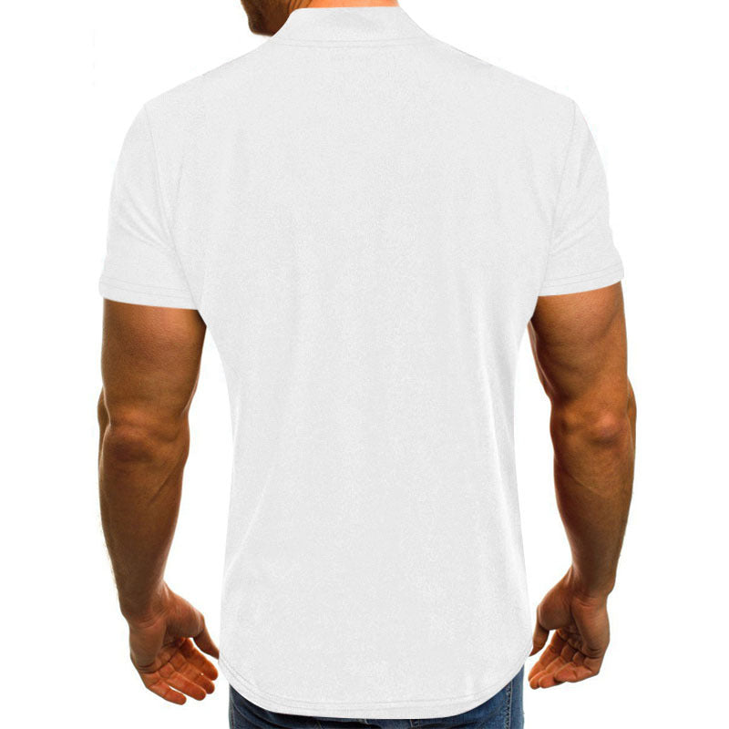 Herren Kurzarm Shirt mit modischem Reißverschluss WW
