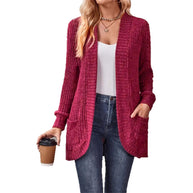 Damen Strickjacke mit strukturiertem Design und praktischen Taschen WW