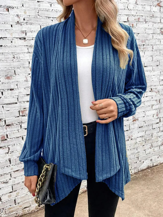 Damen angesagte Strickjacke mit strukturiertem Design und offenem Schnitt WW