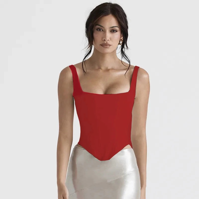 Longline-Korsett aus rosa Satin mit langen Ärmeln