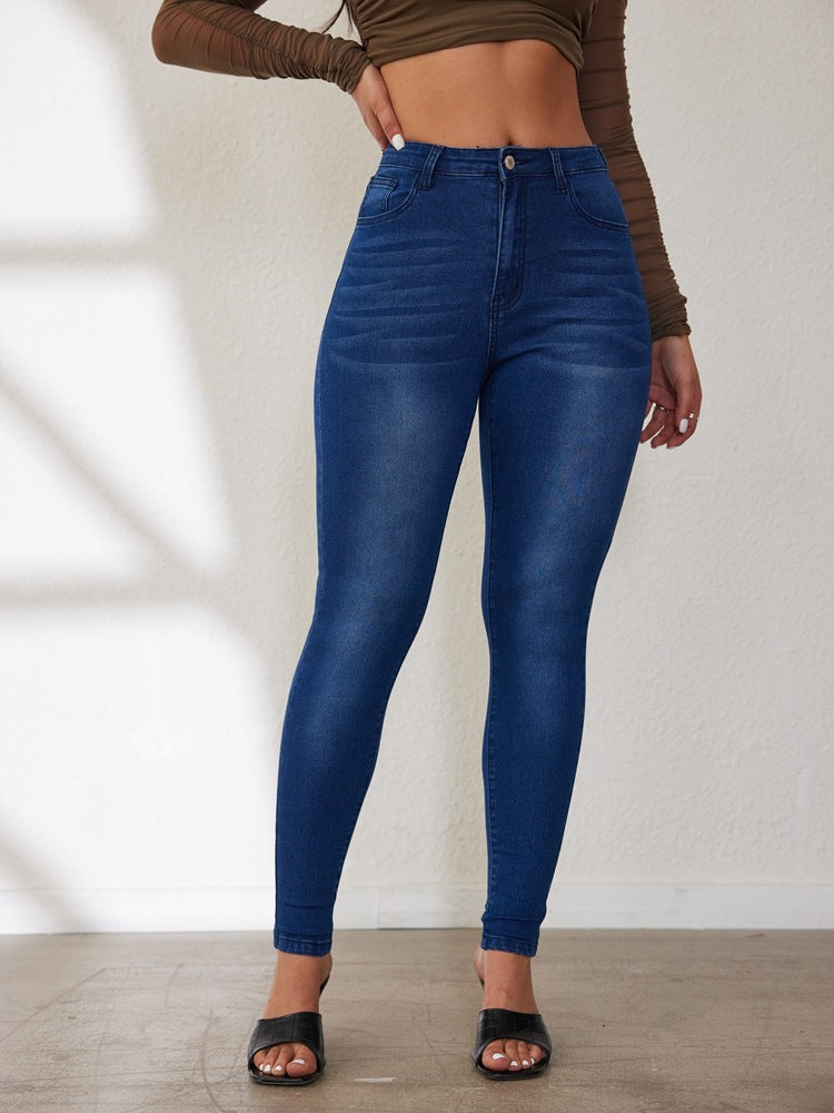 Damen Skinny-Jeans mit hohem Bund und figurbetonter Passform WW