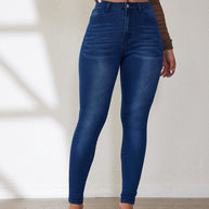 Damen Skinny-Jeans mit hohem Bund und figurbetonter Passform WW