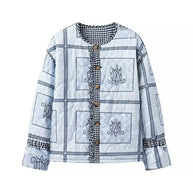 Damen Steppjacke mit gerafften Ärmeln und dekorativen Druckknöpfen WW