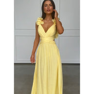 WW | Gebunden Plissee Einfarbiger Rock Kleid
