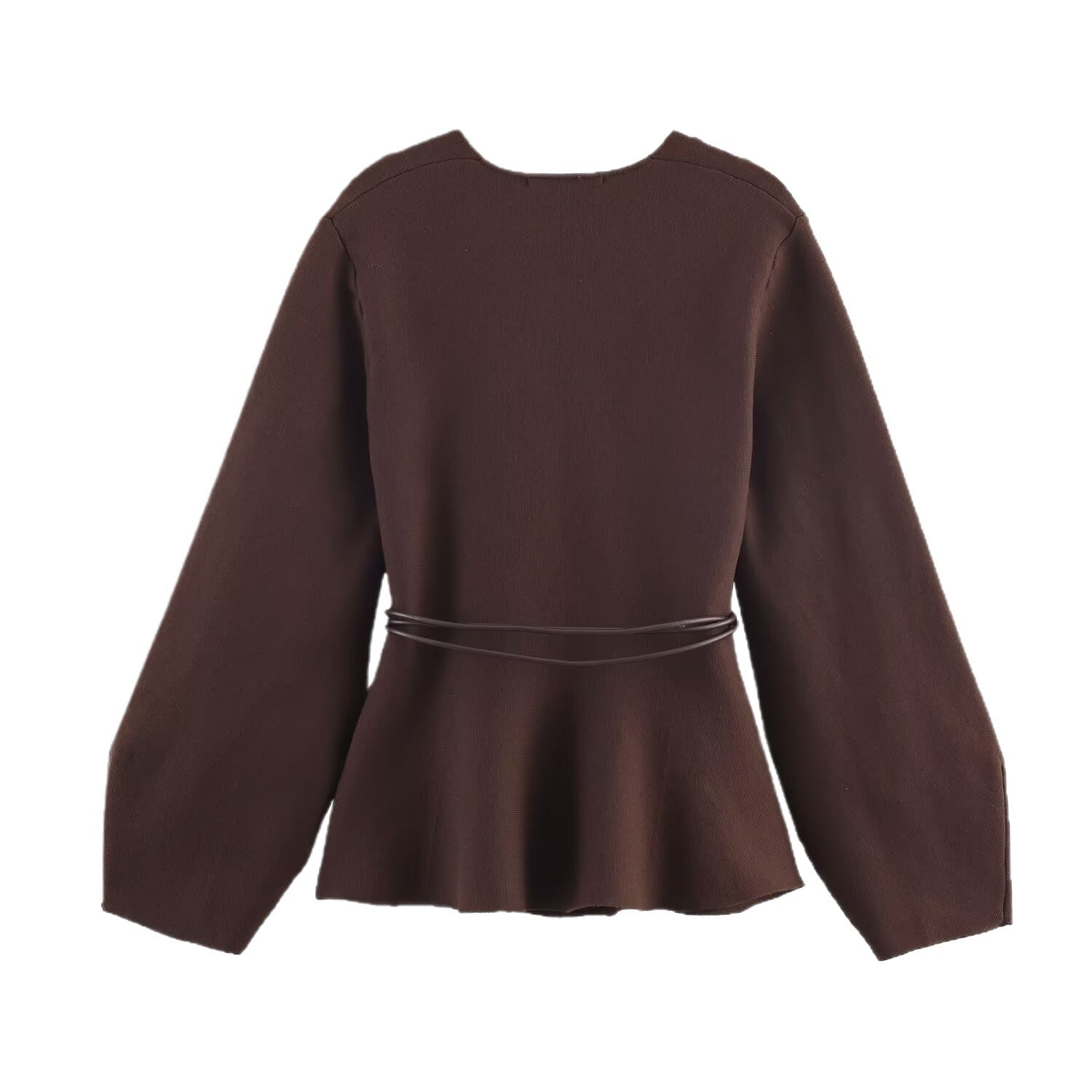 Damen Wickeljacke mit Taillengürtel und weiten Ärmeln WW