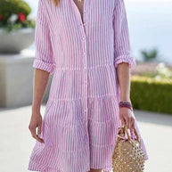 Damen Sommerkleid mit Knopfleiste WW