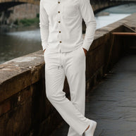 Herren eleganter Freizeitanzug mit strukturierter Oberfläche und praktischen Taschen WW