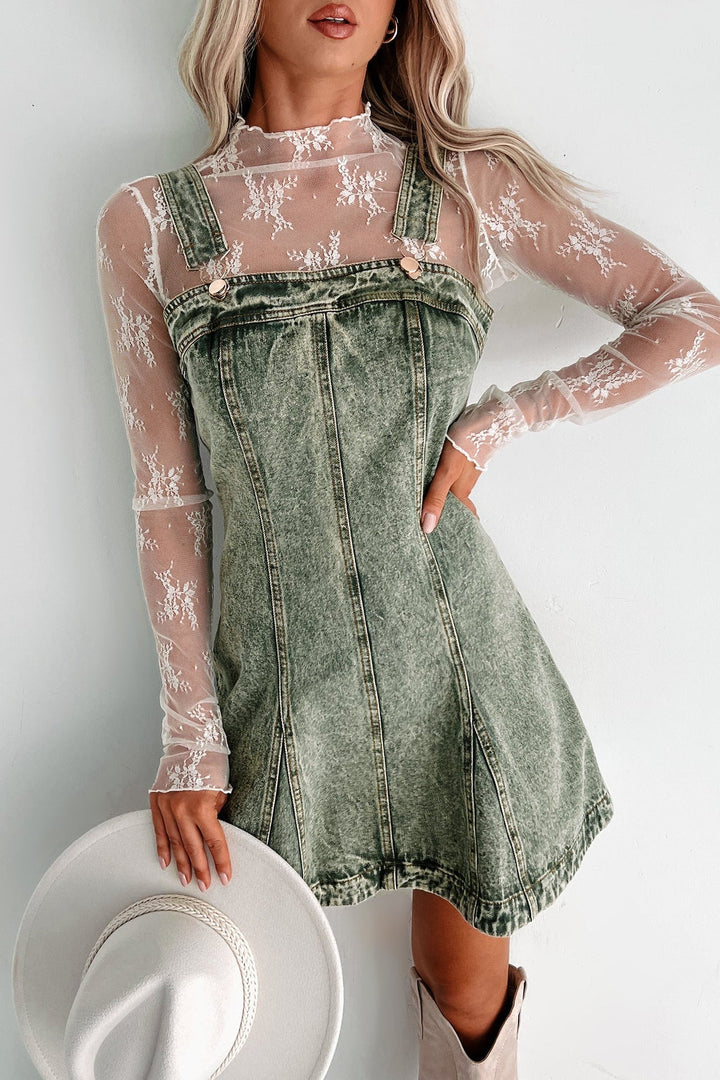 Damen Jeanskleid mit verstellbaren Trägern und modernem Schnitt W&W Mode