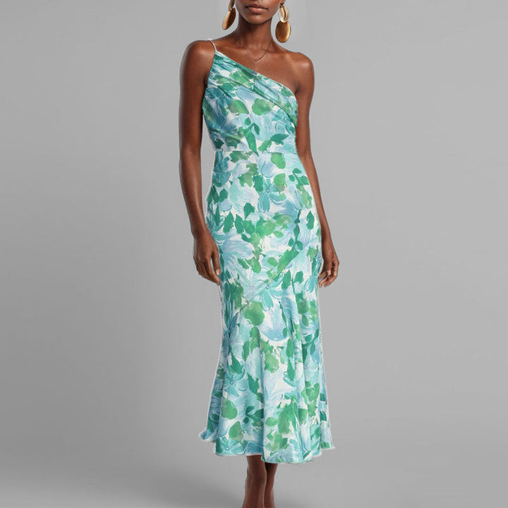Damen Maxikleid mit schulterfreiem Design und elegantem Drapierungseffekt W&W Mode