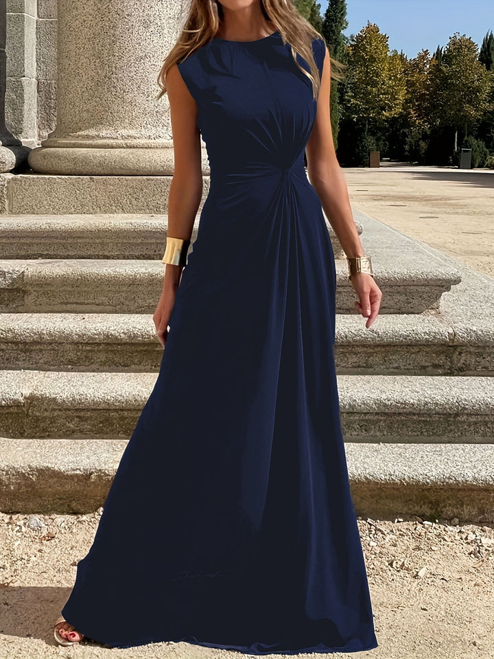 Damen Maxikleid mit elegantem Knoten-Detail und fließendem Schnitt W&W Mode