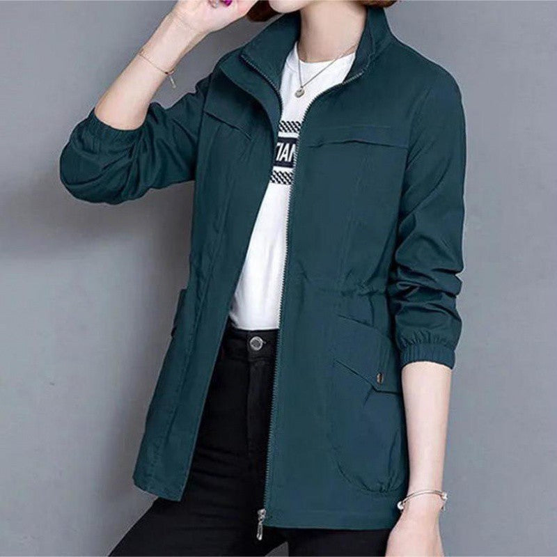 Damen-Trenchcoat mit Reißverschluss und leichter Ausführung