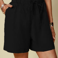 Damen lockere Shorts mit elastischem Bund und praktischen Seitentaschen WW