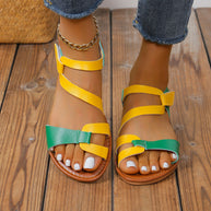 Damen Strappy Comfort Slide Sandalen mit verstellbaren Knöchelriemen WW