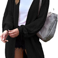 Damen Strickcardigan mit voluminösen Ärmeln und Zopfdetails WW