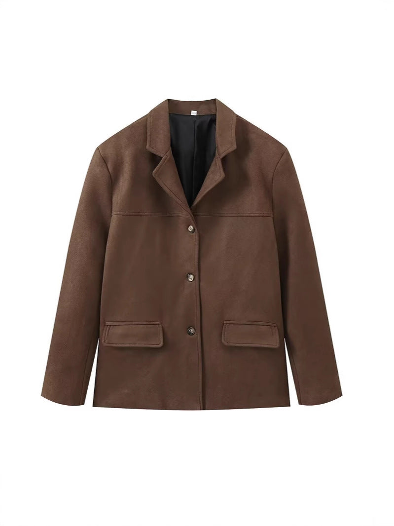 Damen Wildleder-Blazerjacke W&W Mode