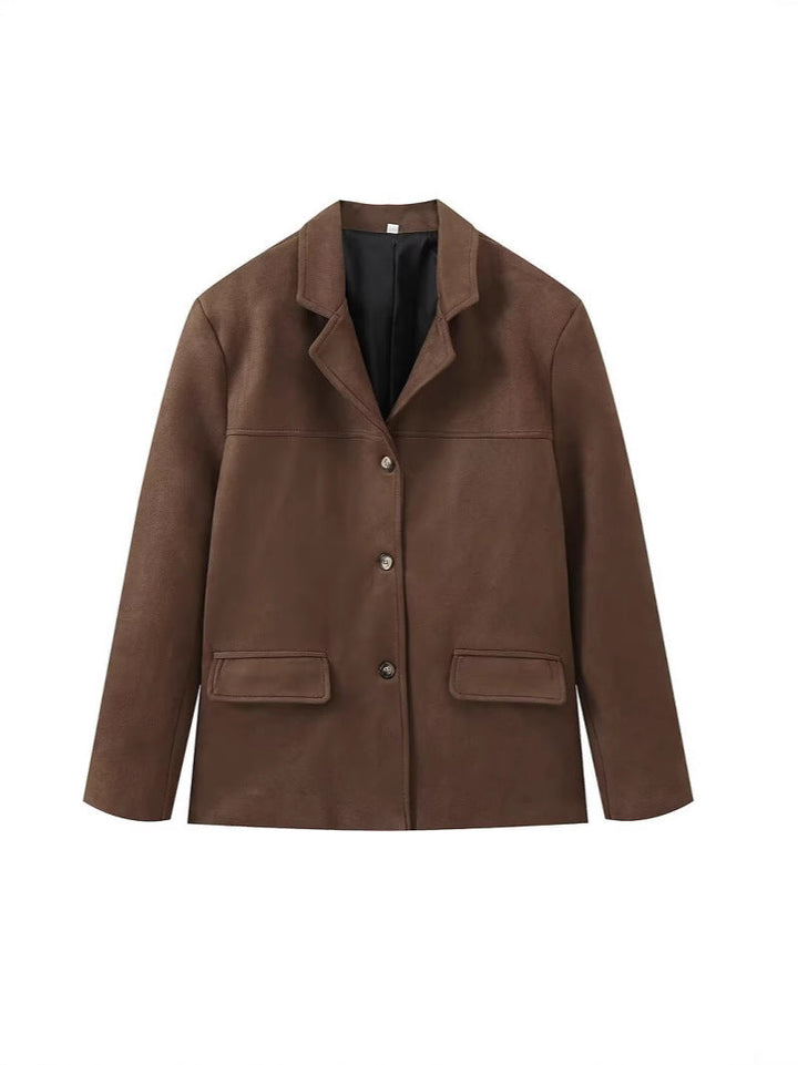 Damen Wildleder-Blazerjacke W&W Mode