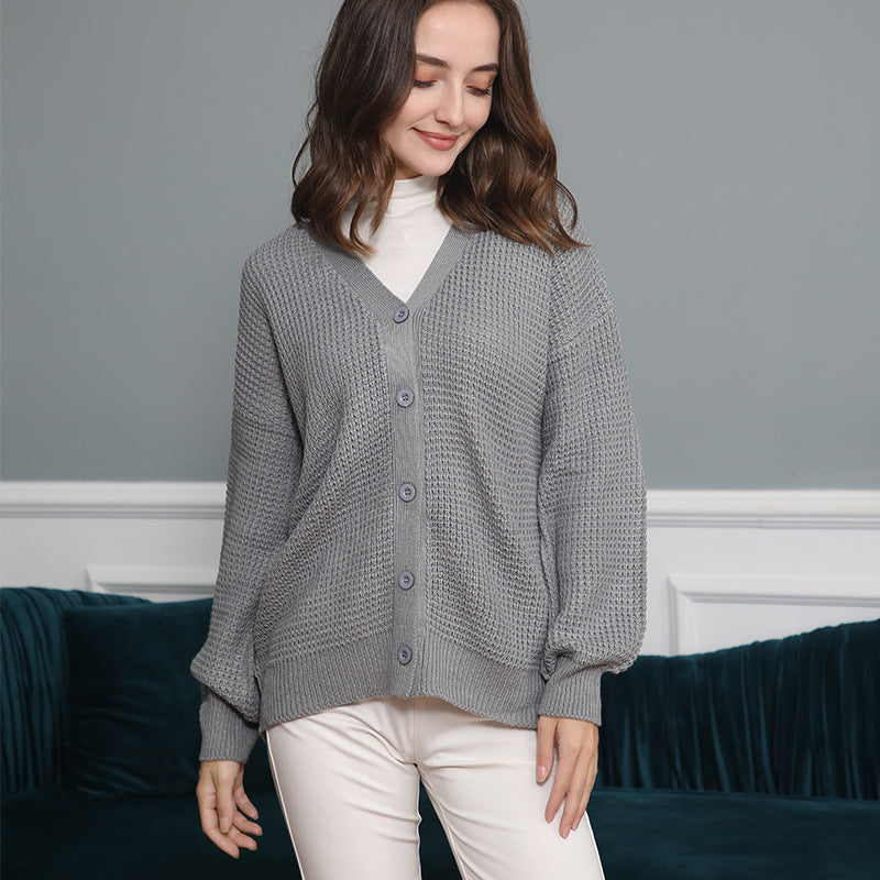 Damen Strickjacke mit strukturiertem Muster und praktischen Knopfdetails WW