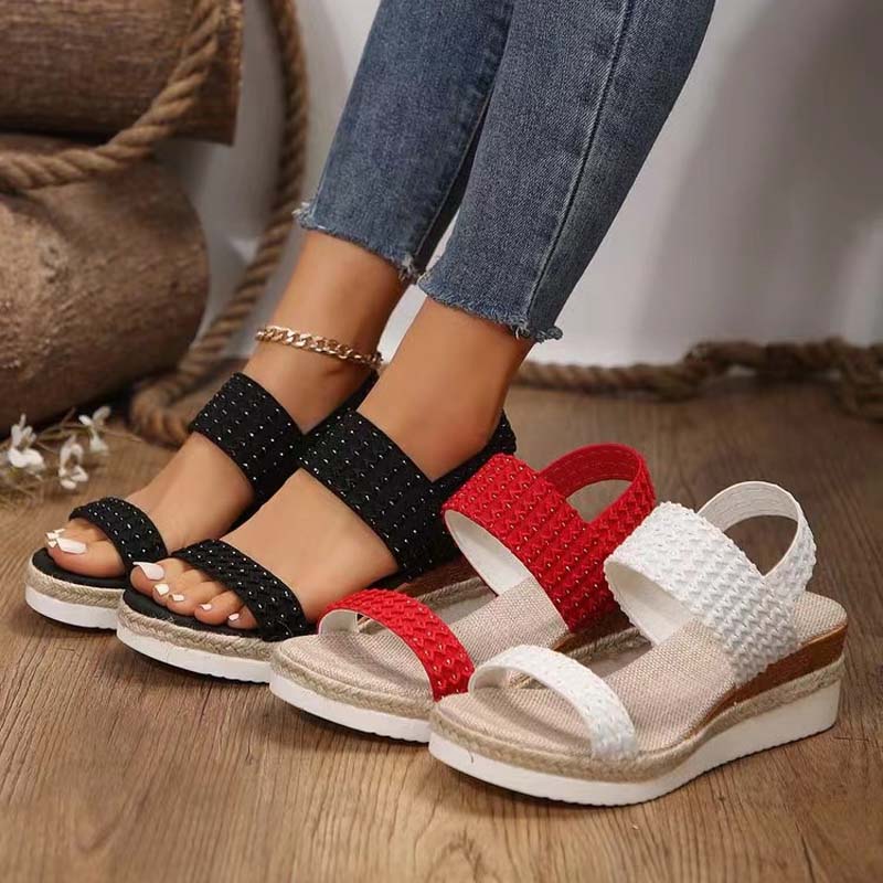 WW | Bequeme Sommer Plateau Sandalen Mit Keil Für Frauen