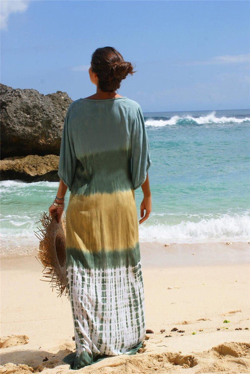 WW | Bedrucktes Strand-Urlaubs-Bikini-Überwurf-Robe