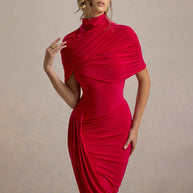 Damen elegantes, figurbetontes Rüschendes Abendkleid W&W
