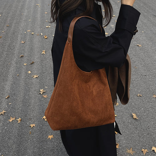 Damen Soft Suede Hobo Tasche WW