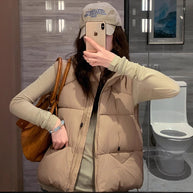 Damen Steppweste mit hohem Kragen und übergroßem Schnitt WW