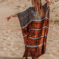 Damen Strandkaftan mit einzigartigem Batikdesign und lockerer Passform WW