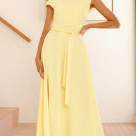 Damen Maxikleid mit asymmetrischem Schnitt und eleganter Drapierung WW