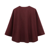 WW | Umhang-Jacke mit Knopfdekoration und langem Umhang
