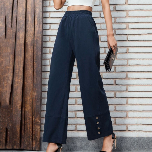 Damen Weite Culotte mit modischen Knopfdetails WW