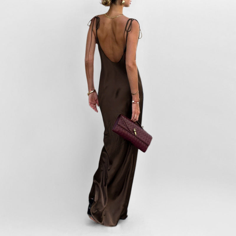 Damen Maxikleid mit verstellbaren Trägern W&W Mode