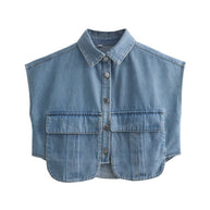 Damen ärmellose Utility-Bluse mit Taschen WW