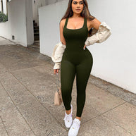 Damen Sportlicher Bodycon-Jumpsuit WW