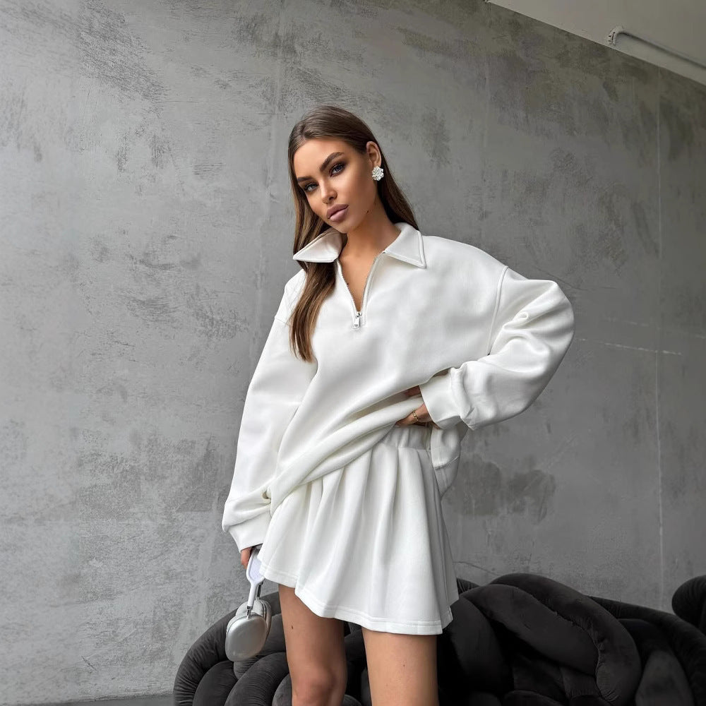 Damen sportlicher Pullover mit Reißverschluss WW